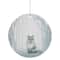 White & Silver Porcelain Arctic Fox Disc Ornament
